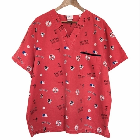 MLB Genuine Merchandise Boston Red Sox Scrub Top Size L - Picture 1 of 7